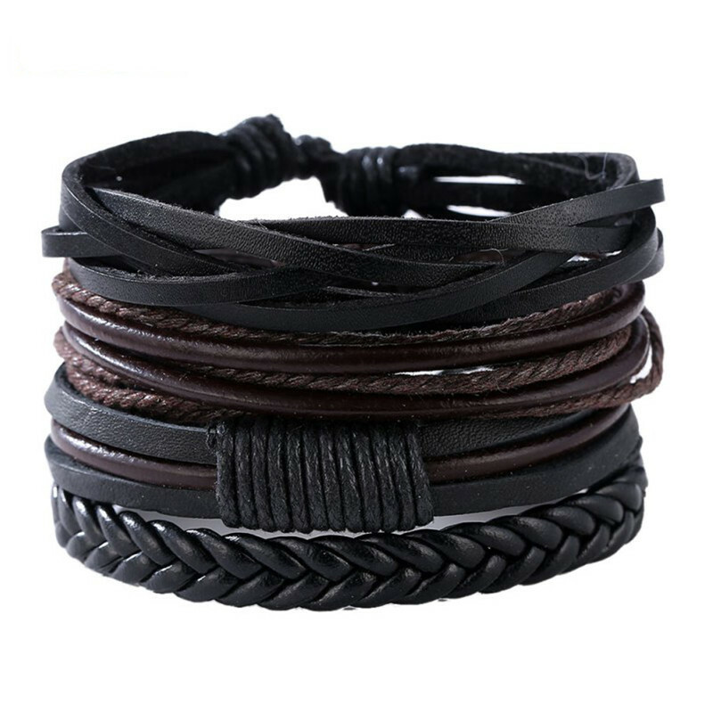 10Pcs Wholesale Lots Bulk Random Punk Men Women Couple Leather Bracelet Jewelry