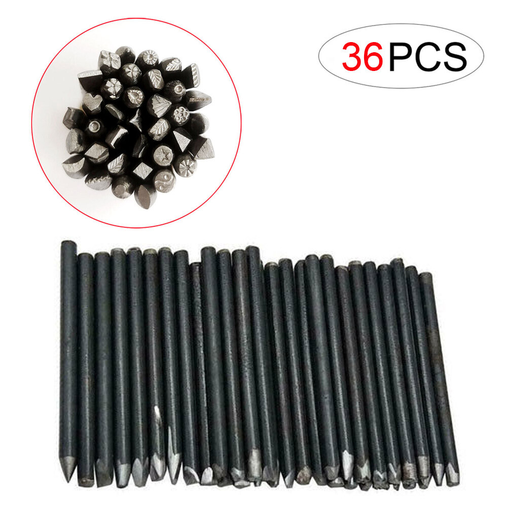 36* Mixed Size Metal Jewelry Making Stamping Punch Kit P0J1 Set flower S8G6 NEW