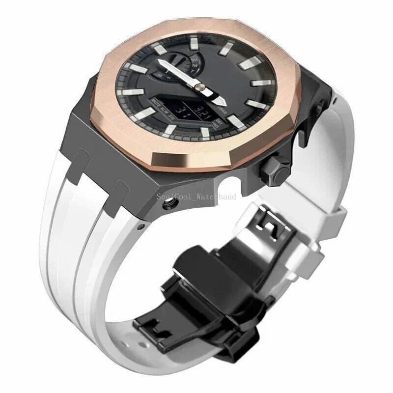 Gen 5th Metal Watch Bezel Case Mod Kit With Rubber Band For Casioak GA 2100/2110