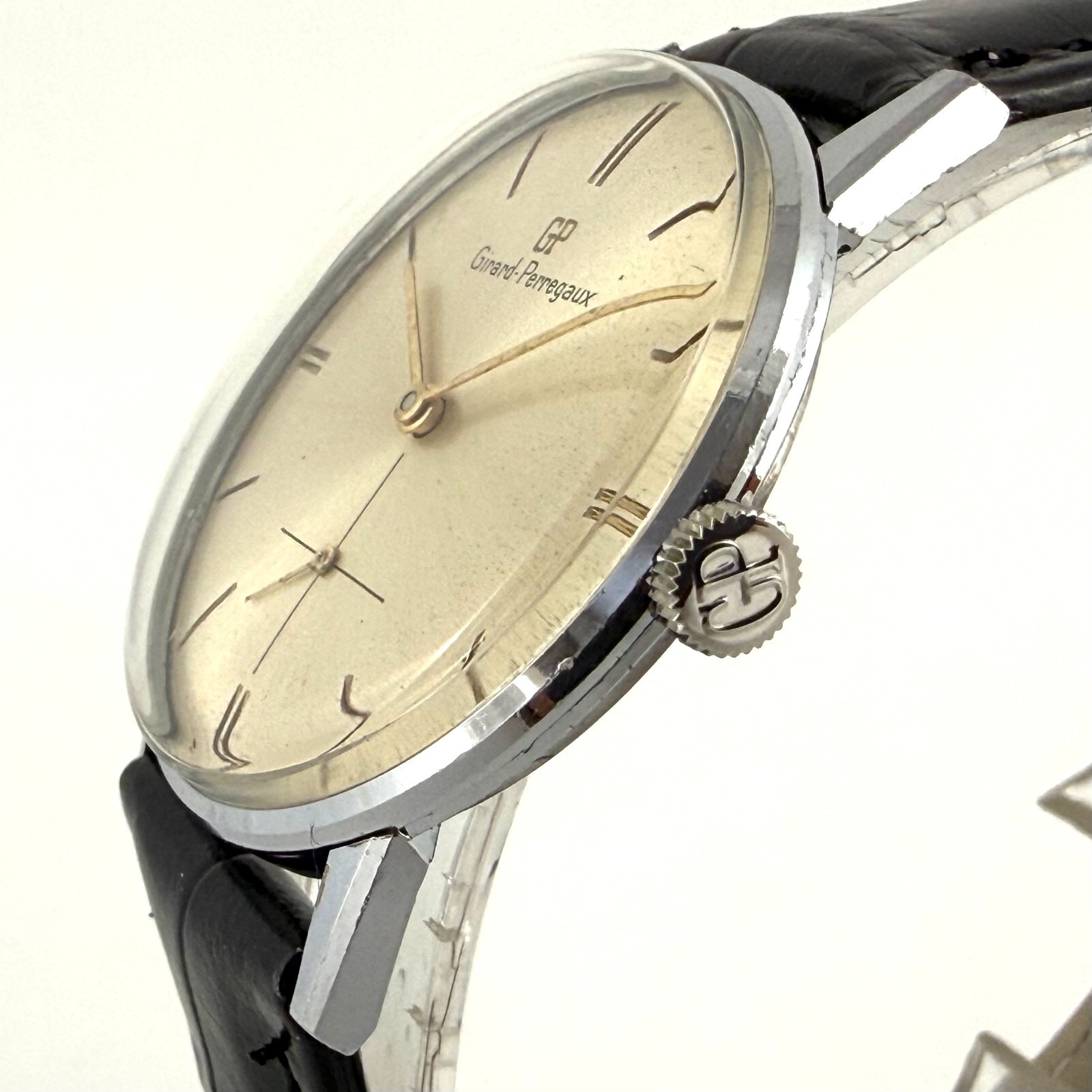 CLASSIC FINE GIRARD PERREGAUX MANUAL WIND ST STEEL DRESS WATCH ORIGINAL DIAL