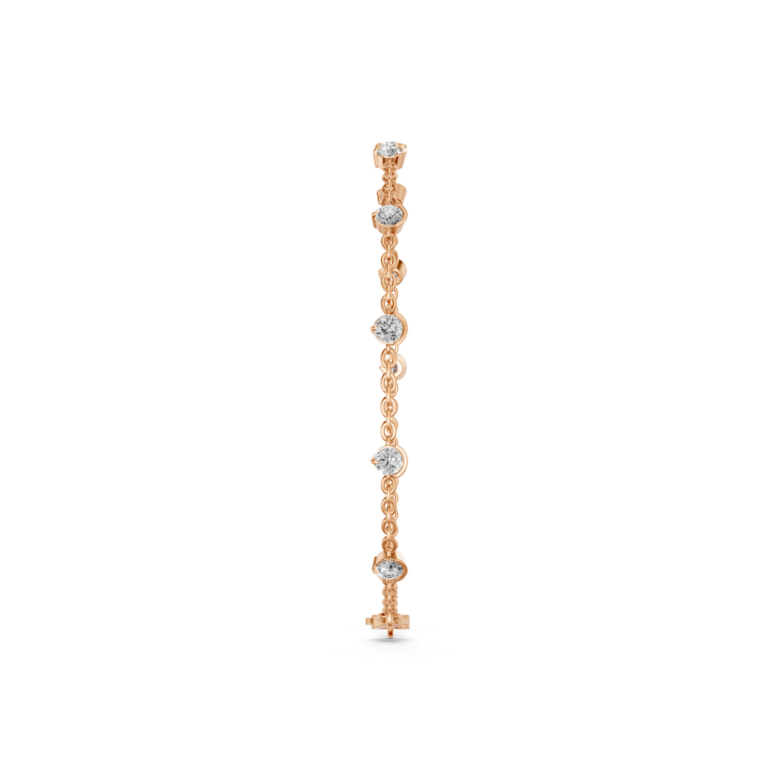 1.10 Carat Lab Grown Diamond Station Bracelet Bezel Set 14K White Gold 7 Inch