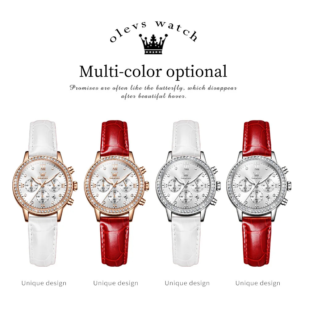OLEVS Women’s Date Chronograph Wristwatch Luminous Quartz Watch for Ladies