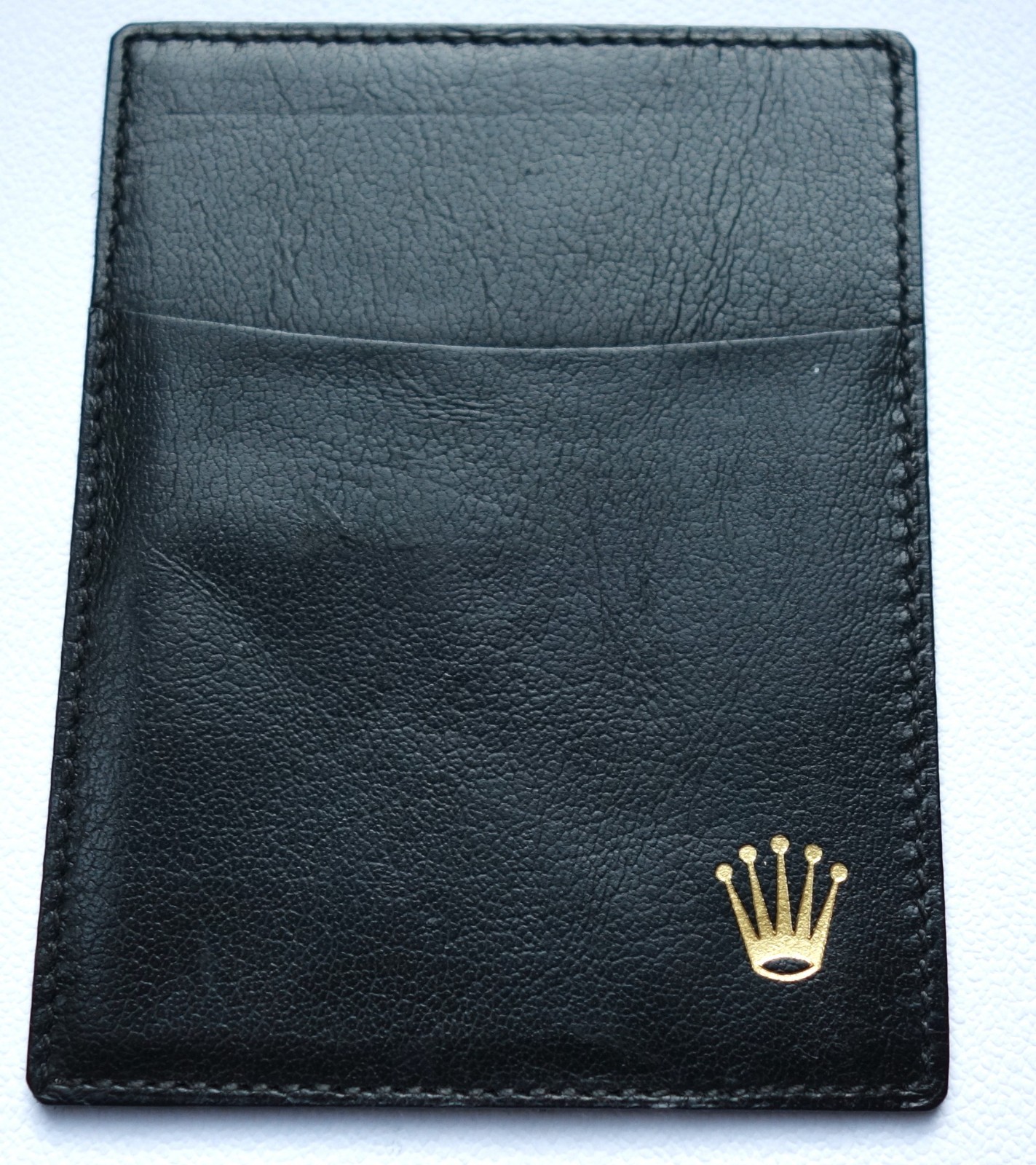 ROLEX ORIGINAL VINTAGE DARK BROWN DOCUMENTS WALLET 1970-80 PERIOD NICE BW10