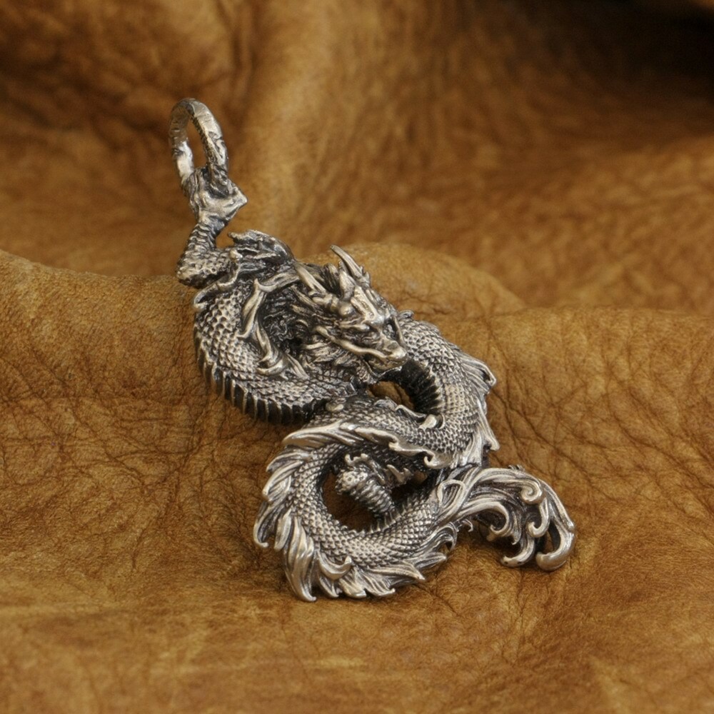 Cupronickel Chinese Dragon Pendant Biker Punk Animal Jewelry CP217D GC