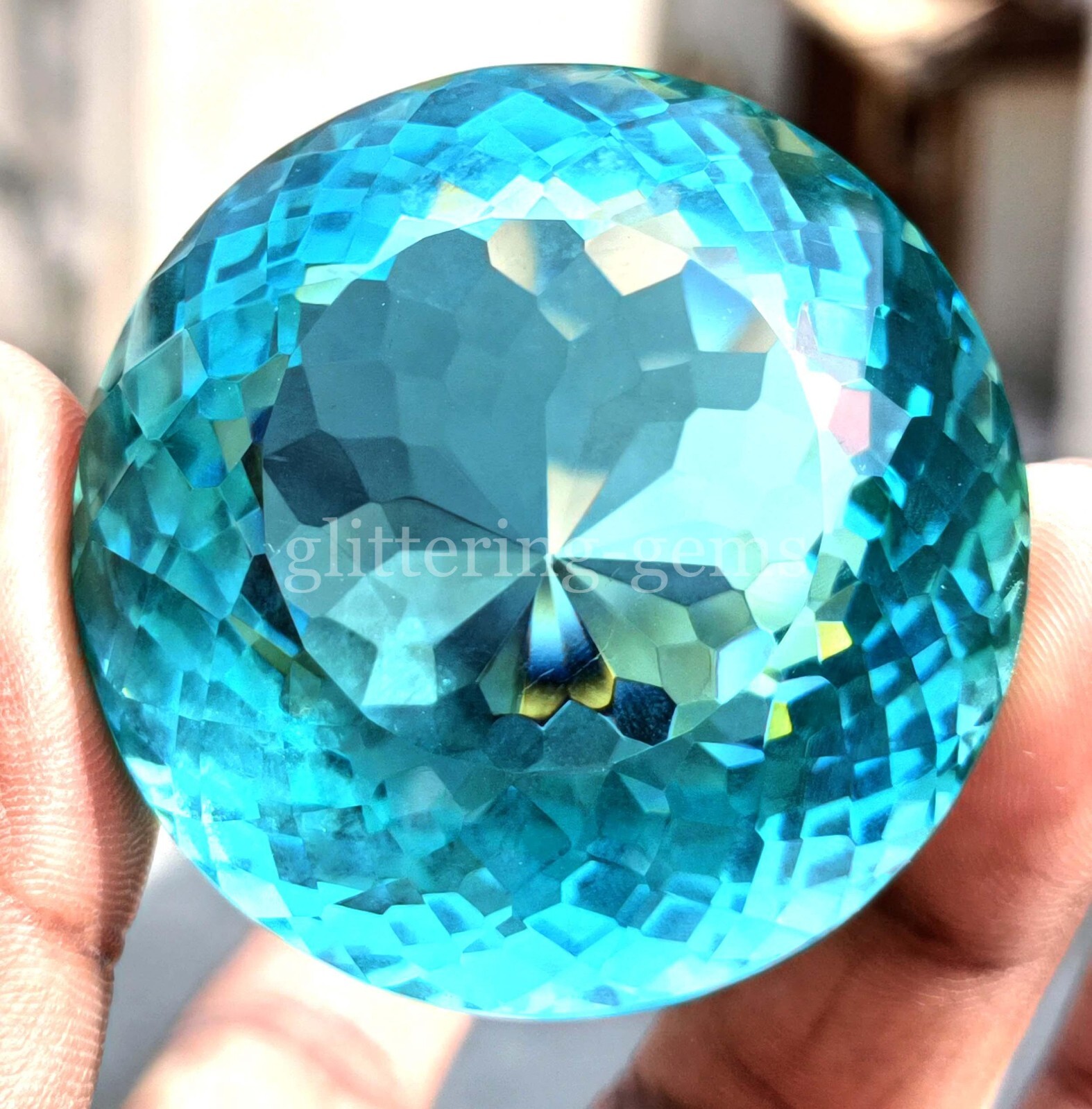 150Ct. Natural BIG Aquamarine Blue Brazil Round Shape Gemstone