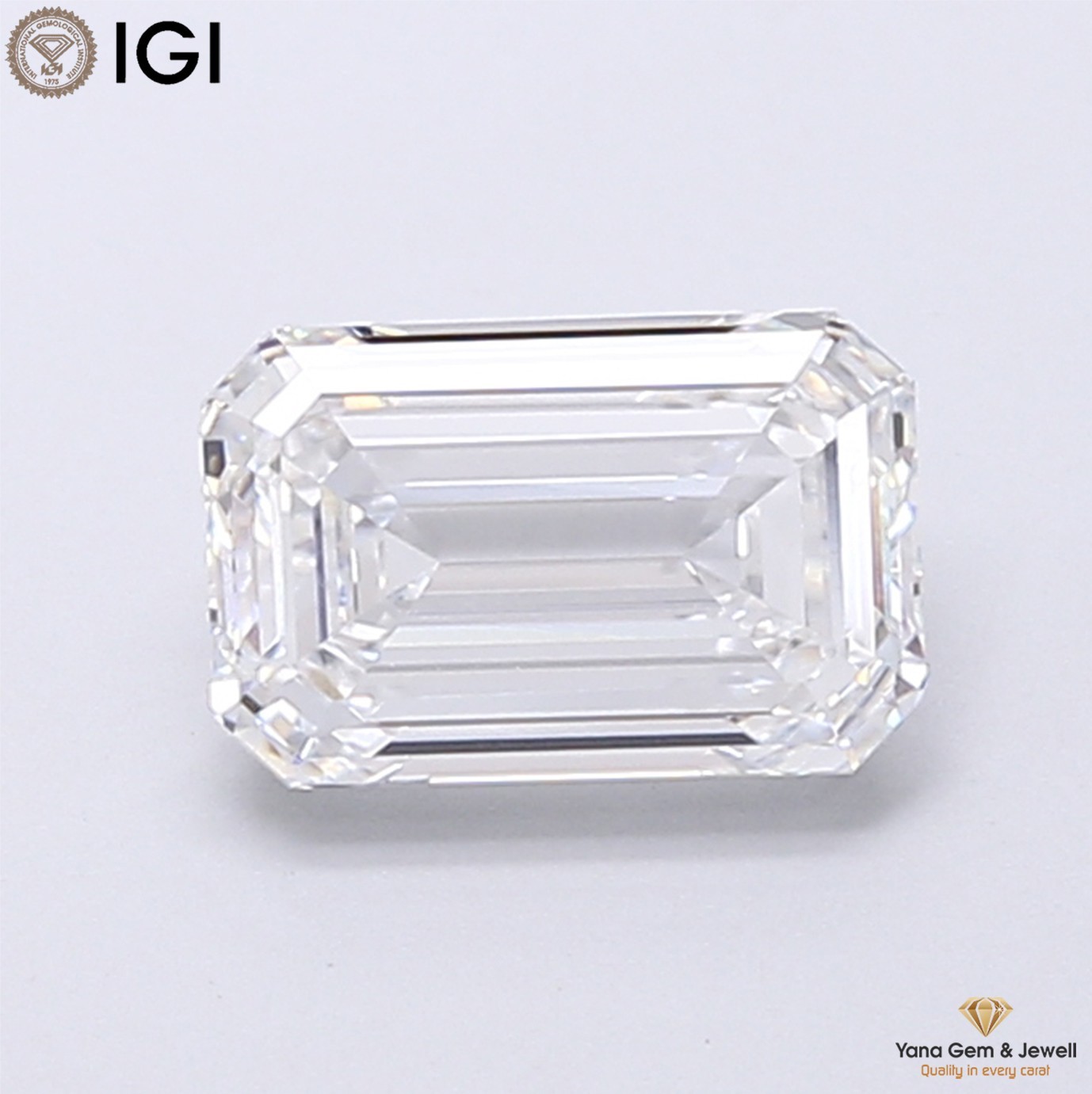 IGI Certified CVD Lab Grown Diamond Emerald Cut 2.00 Carat VVS1 Clarity D Color