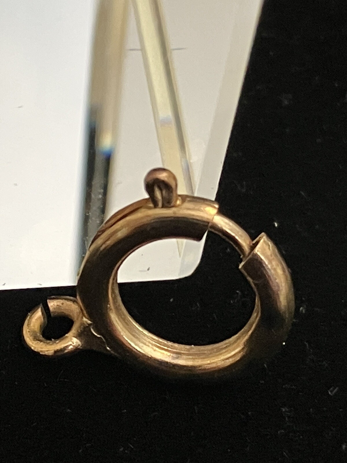 VINTAGE OVERSIZE 12 MM SPRING RING/C CLASP GOLD COLORED FOR POCKET WATCH CHAINS