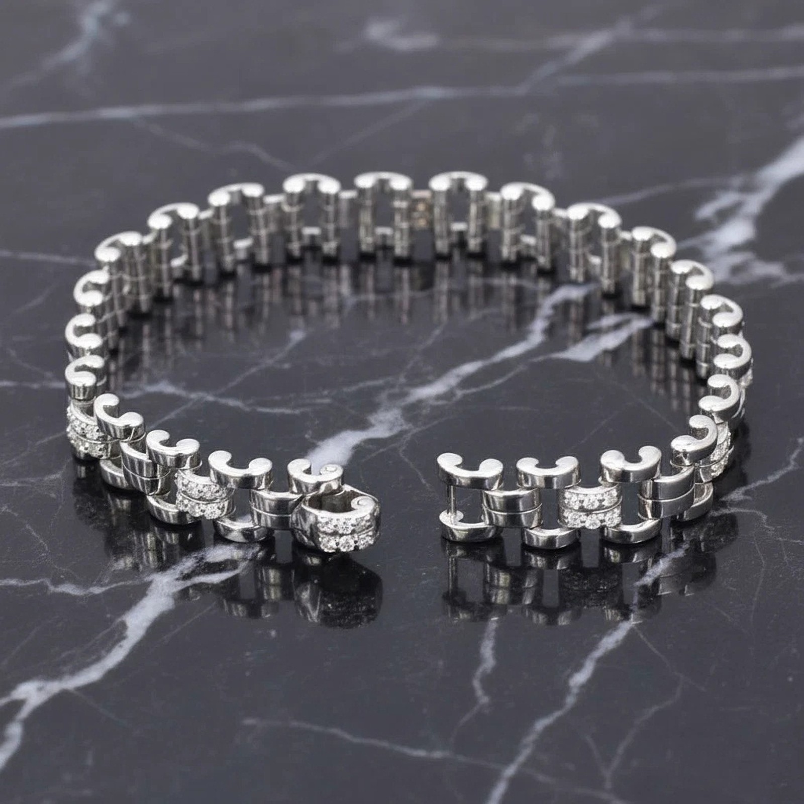 3.00Cts. Certified White Diamonds Bracelet In 925 Silver – Tariffs Free