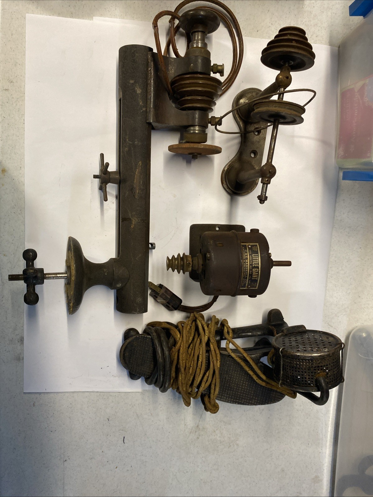 Derbyshire Watchmaker Lathe, Working Motor . Parts As Is Watchmakers Estate