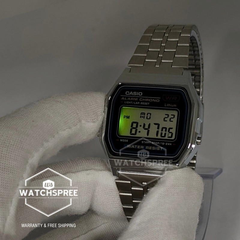 Casio Digital Stainless Steel Band Watch A159WA-N1