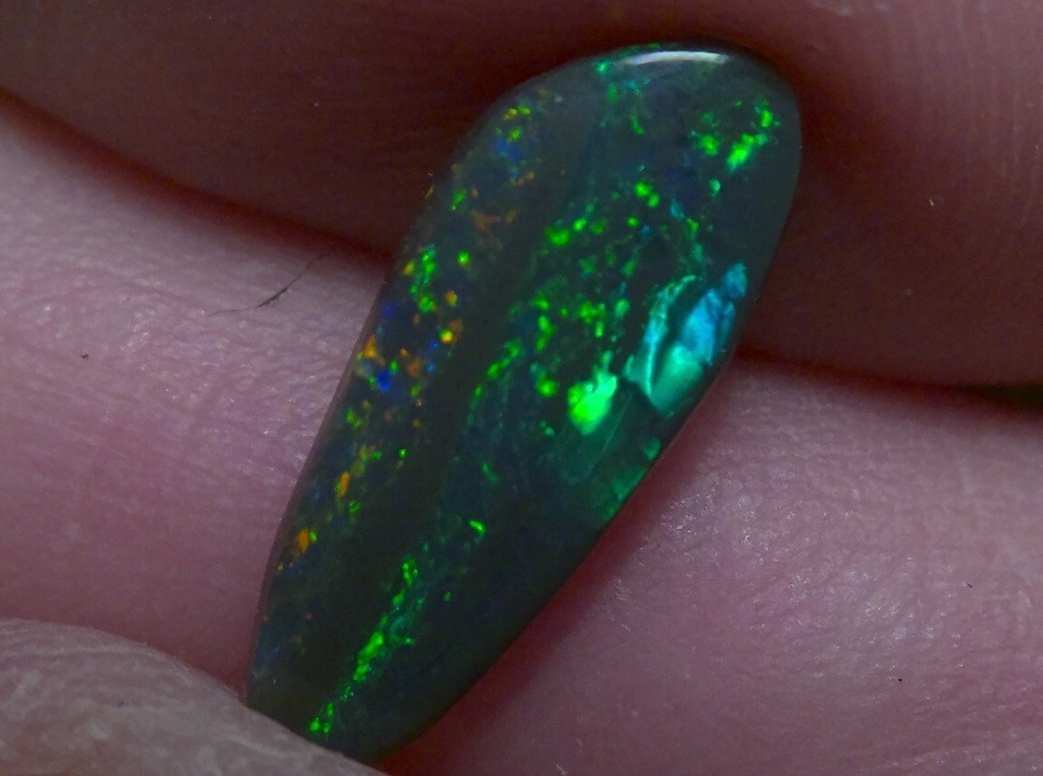 1.78ct solid Lightning Ridge black opal, stunning multicolour *see video*