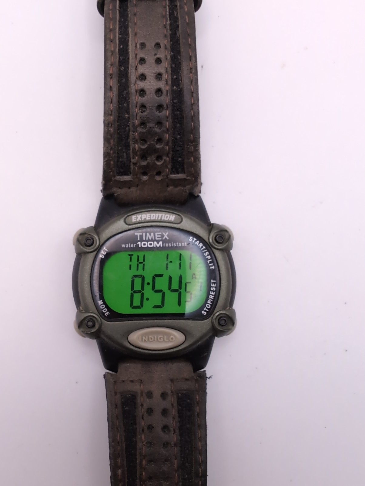 Timex Expedition 866 Digital Watch Men Green Black Case Indiglo New Battery