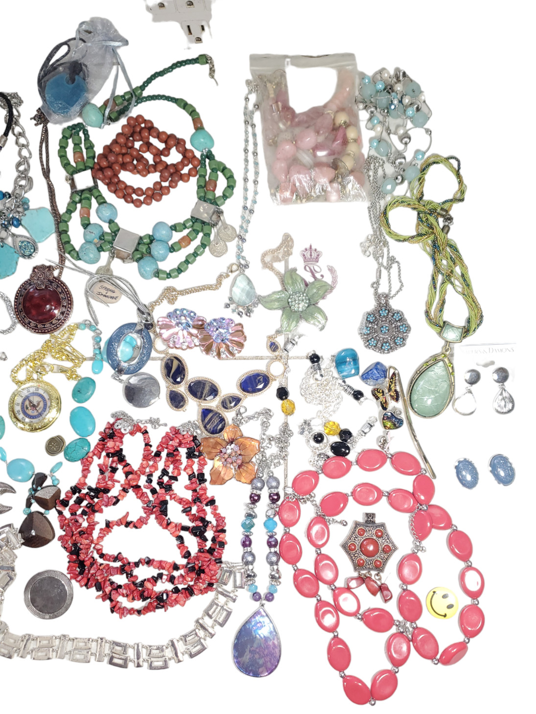 Treasure Hunt Lot of Jewelry Turquiose Gems and Costume Jewelry 6lbs.