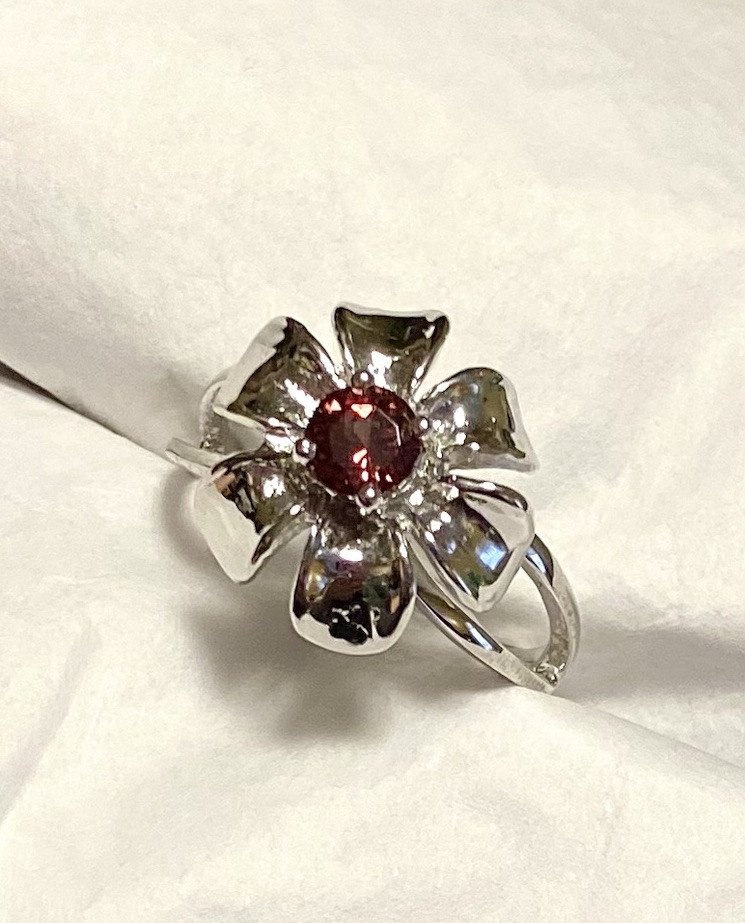 Natural Dark Pink Spinel Ring 925 Sterling Silver Size 8.5🌹