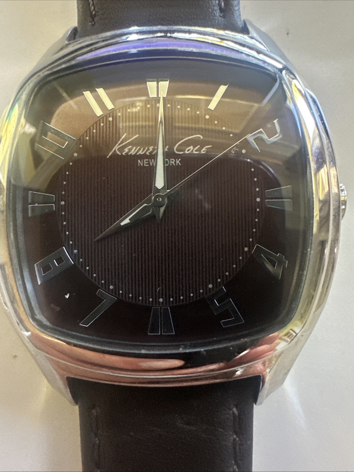 Kenneth Cole New York KC1812 A126-11 Men’s Watch Black Dial Leather Band