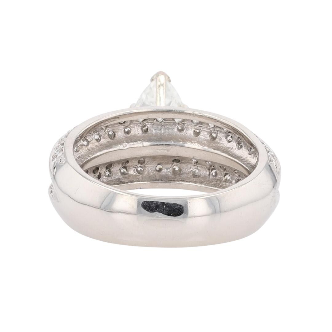 GIA 2.09ctw Diamond Solitaire with Accents Engagement Ring Palladium Size 7