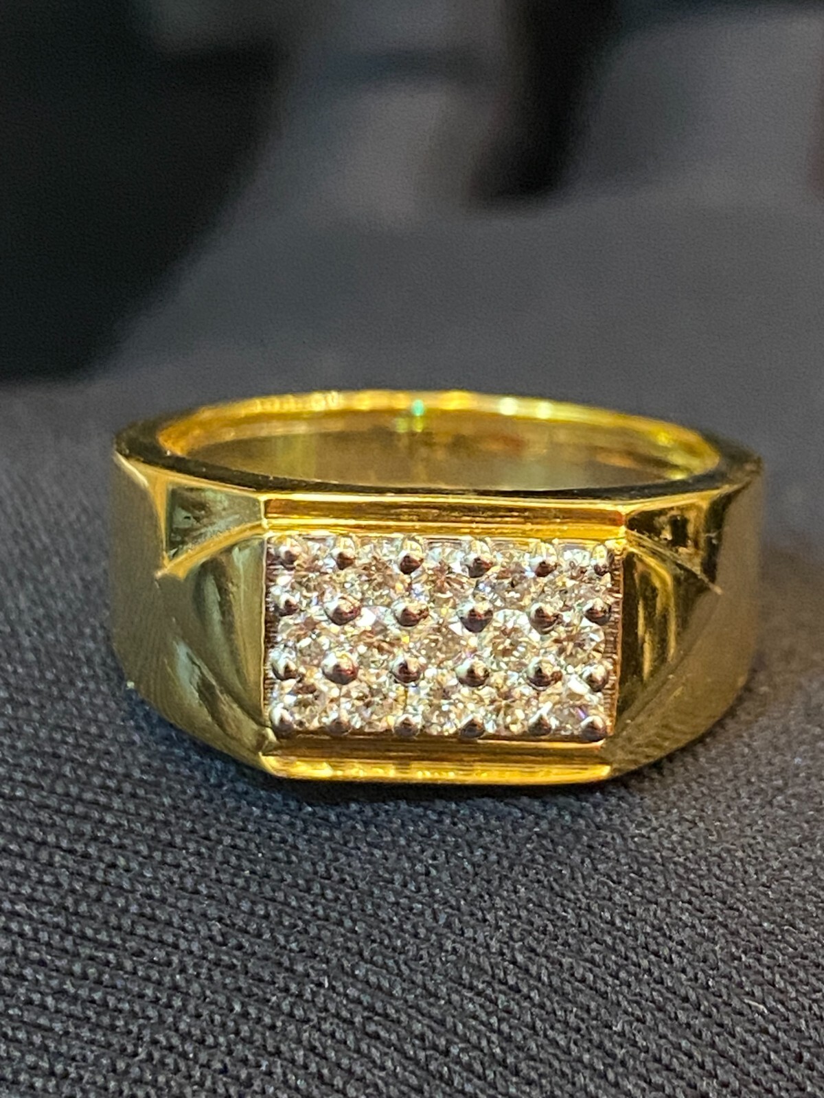 Pave 0.70 Cts Round Brilliant Diamonds Men’s Anniversary Band Ring In 14K Gold