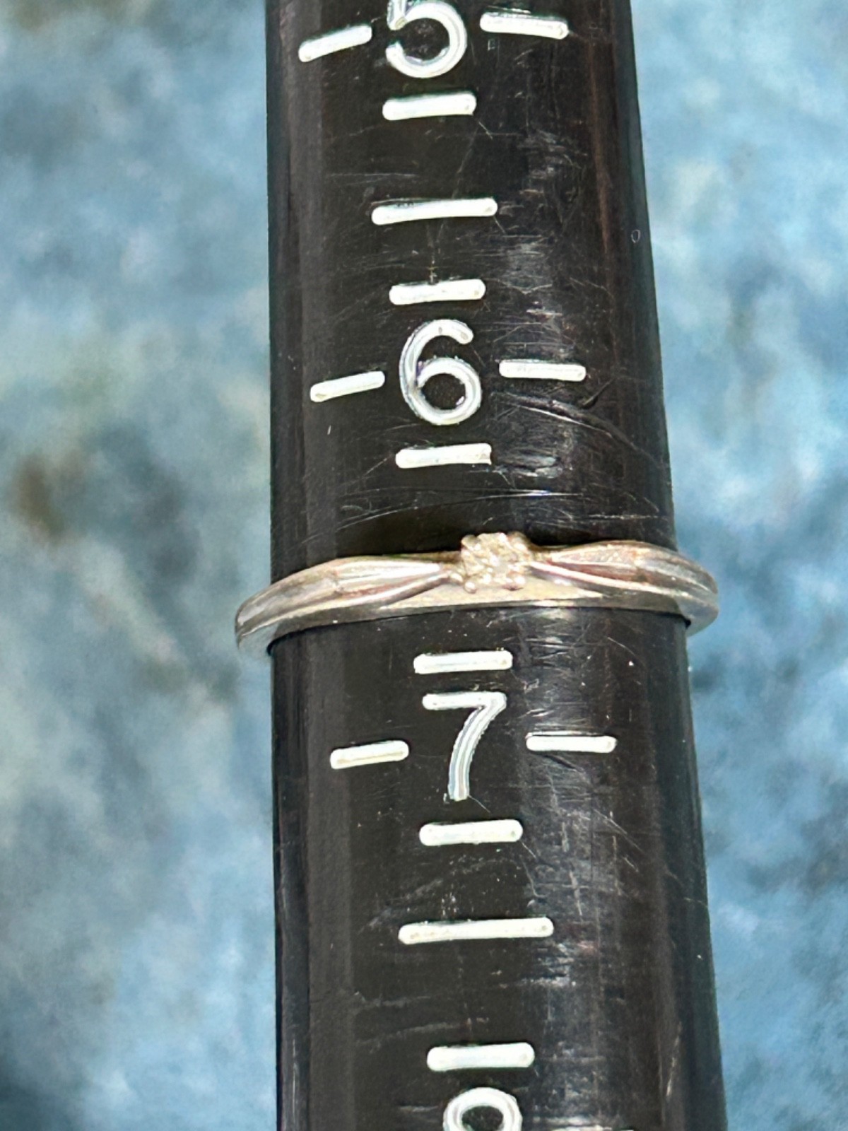 14K WHITE GOLD DIAMOND SOLITAIRE RING SIZE 6.5 ARTCARVED M 1.95g