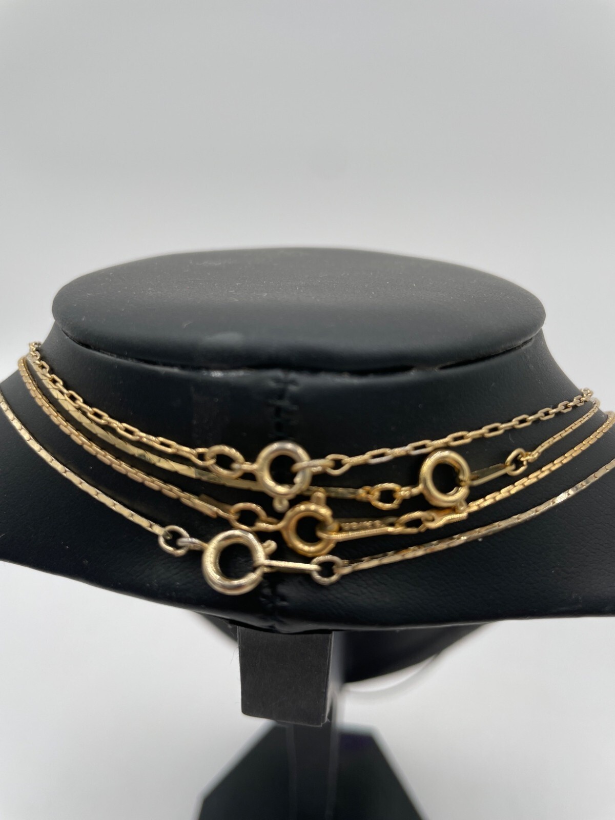 Layered Faux Gold Necklaces 4 Chains & Mini Pendant Design