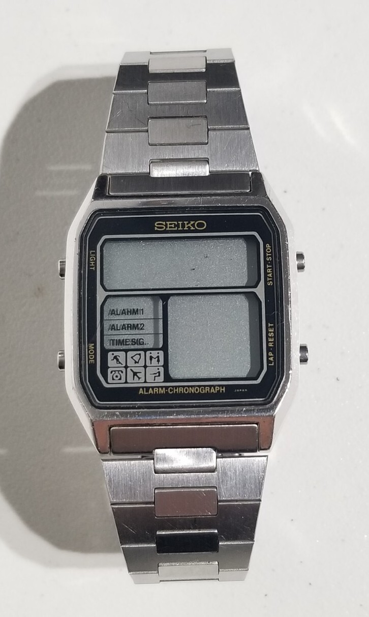 Rare Seiko Running Man D138-4000 Alarm Chronograph Stainless Watch Repair Parts