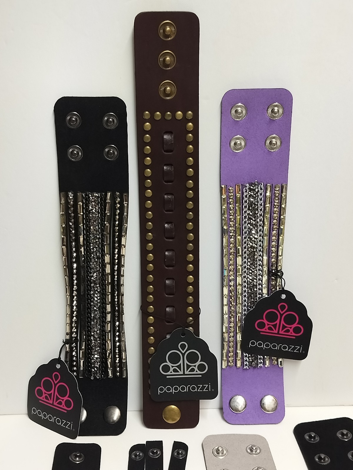 NWT 7 Pieces Paparazzi Leather Rebel, Rock Star, Urban Bracelet (#255284)