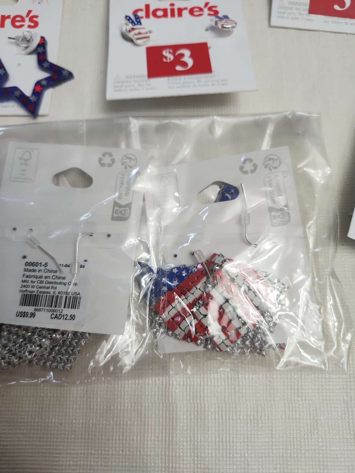 Claire’s Earrings Pierced. LOT OF 18. Fourth Of July Theme.