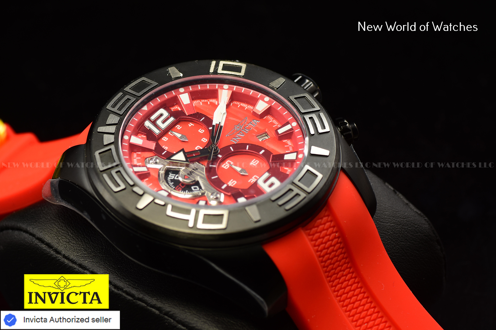 Invicta Pro Diver 50mm Red Chronograph Silicone Straps Men’s Watch 24161