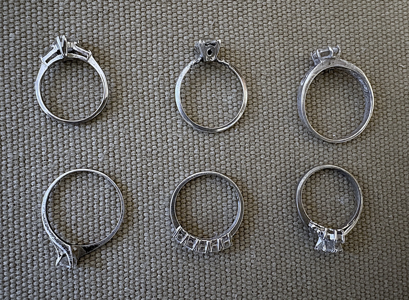 Lot of 6 Fine Jewelry Woman’s Rings Sizes 6-11 Stamped 925 Sterling Silver Rings