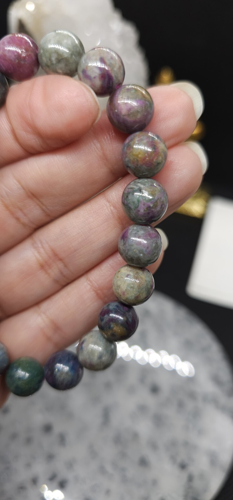 Ruby Kyanite UV Reactive Bracelet 10mm