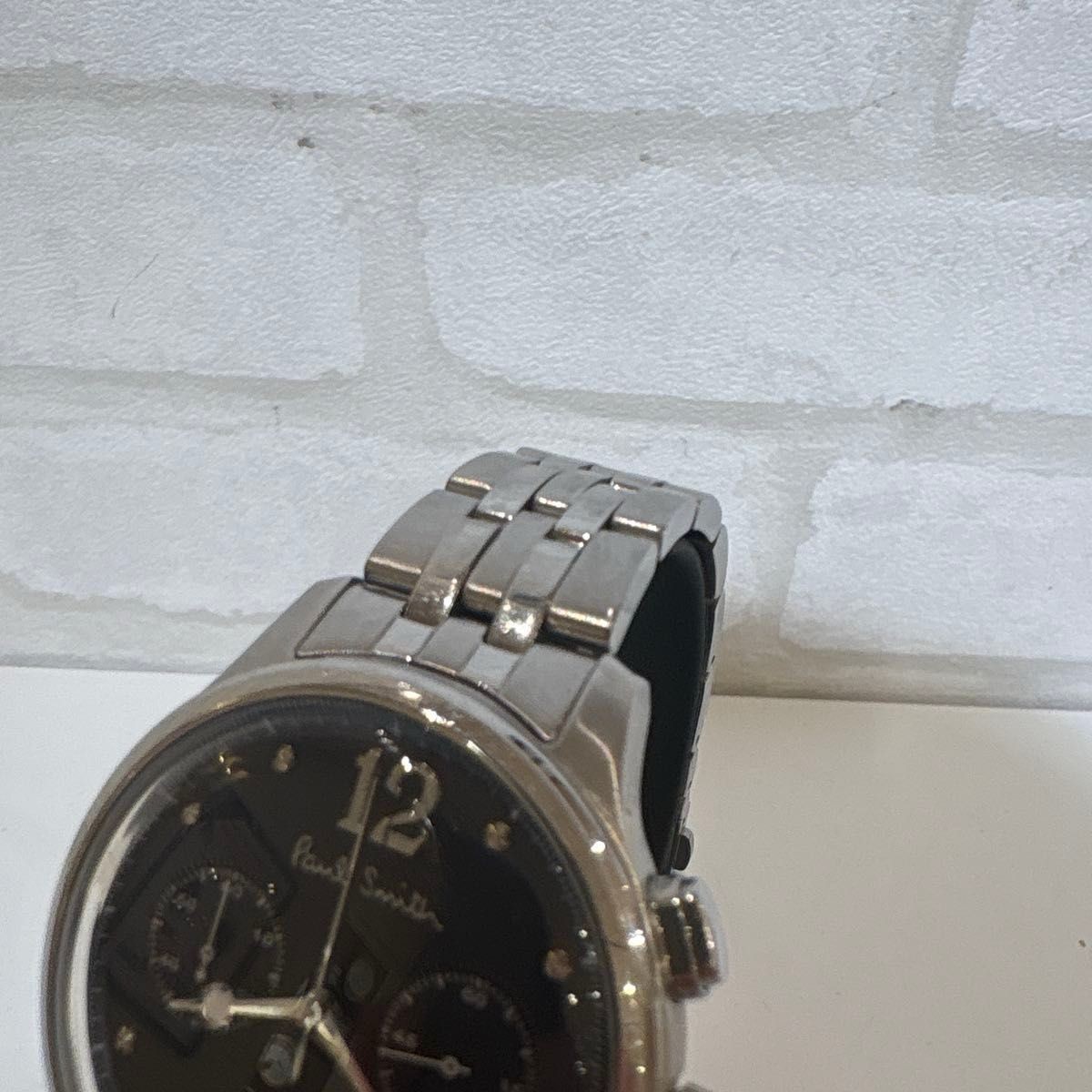 Paul Smith Chronograph Men’s Watch Black Dial Silver SS Working From Japan