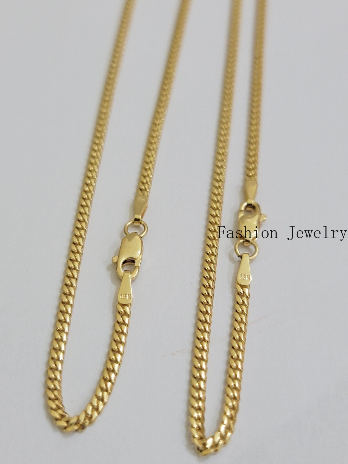 Real 18k Yellow Gold Necklace Chain Miami Cuban Link 2mm 24 Inch Real 18kt Solid
