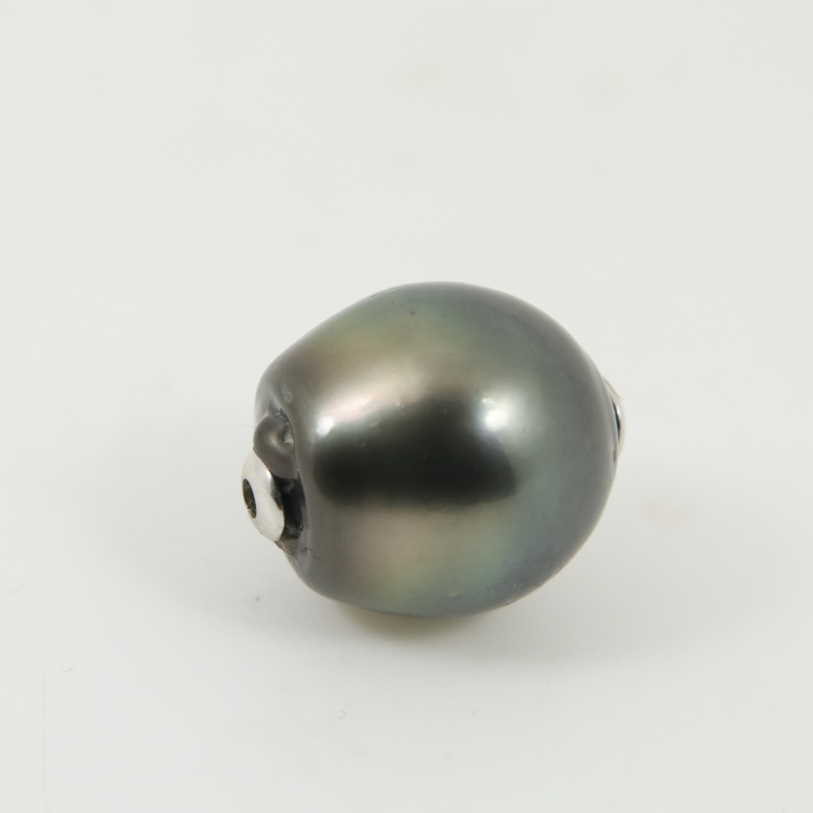 Enormous 15.2*17.8mm South Sea Tahitian Pearl Focal Bead, 18K Solid Gold #P6191