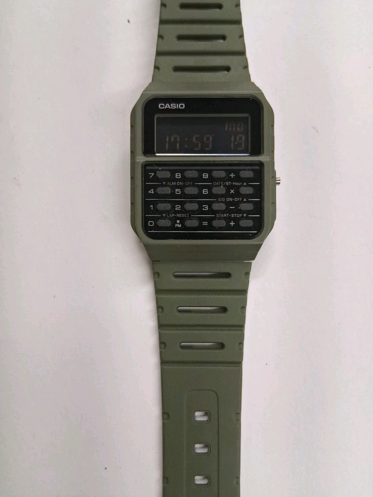 Casio Databank Calculator Men’s Olive Green Watch – CA-53WF-3B