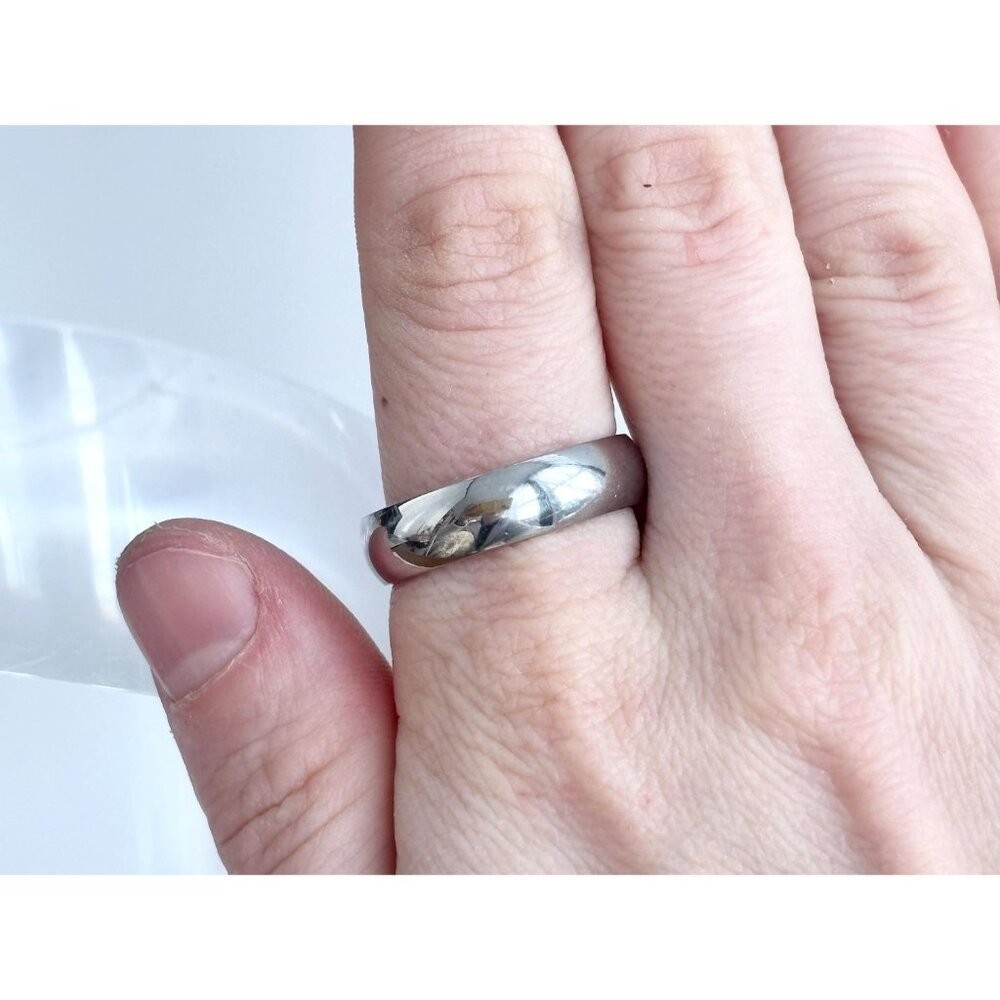 Pure Stainless Steel Unisex Band Minimalist Vintage Ring – sz 10