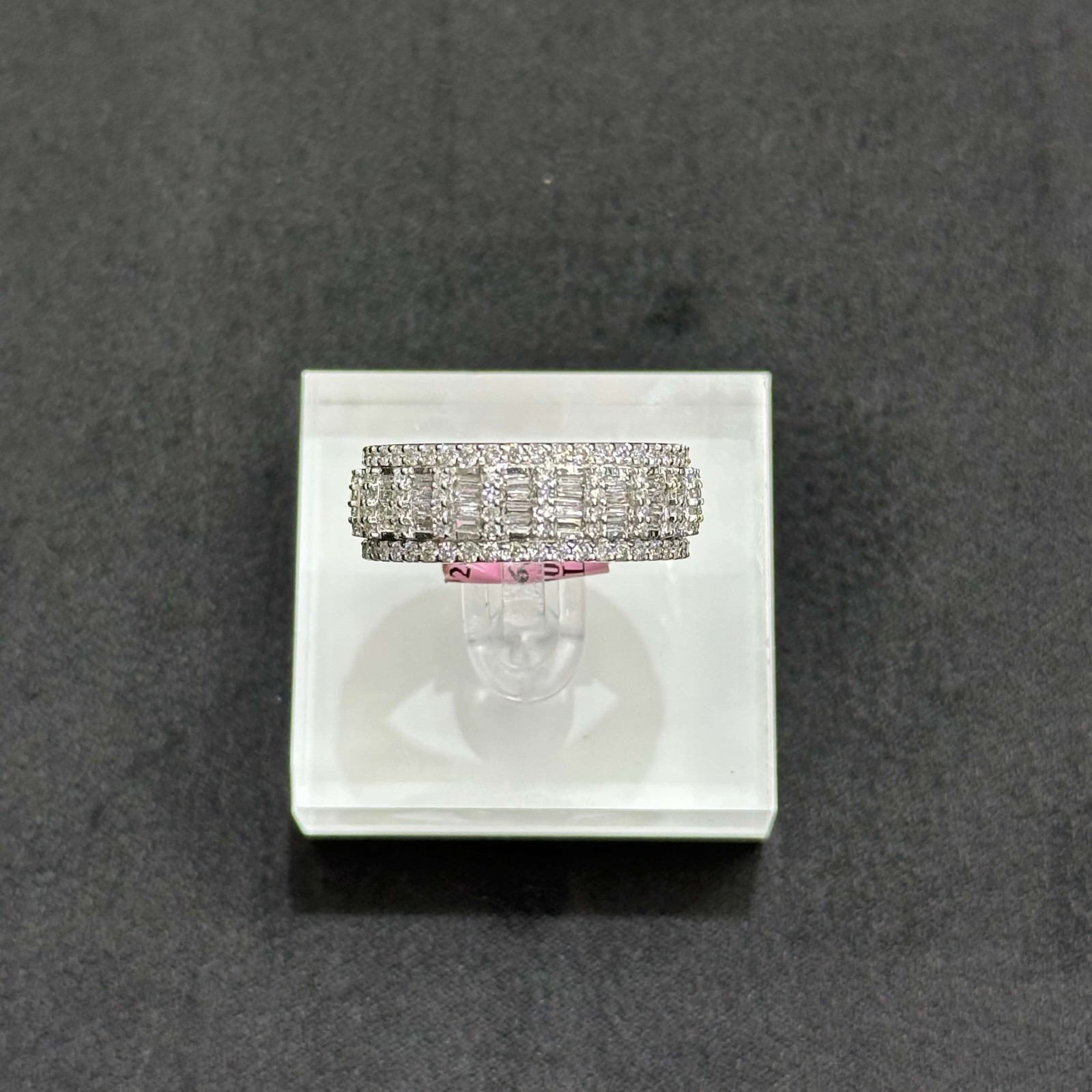 Natural Diamond 1.68 ctw 10k White Gold Band Man Male Any Size