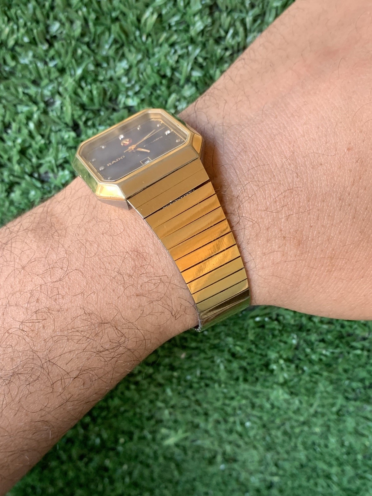 Vintage Rado Automatic Gold-Tone Watch 32mm x 35mm Classic Rectangular Original