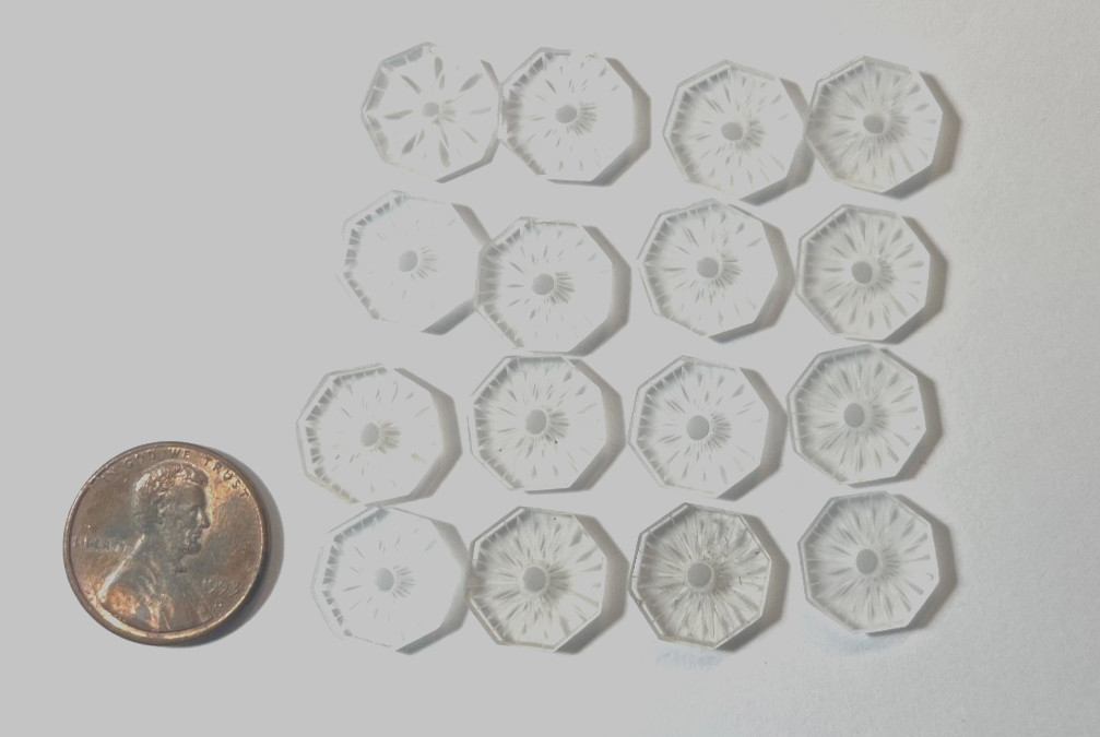 ANTIQUE CAMPHOR FROSTED GLASS ROUND CUT CENTER HOLE 2.5MM 13X3.5MM WHOLESALE