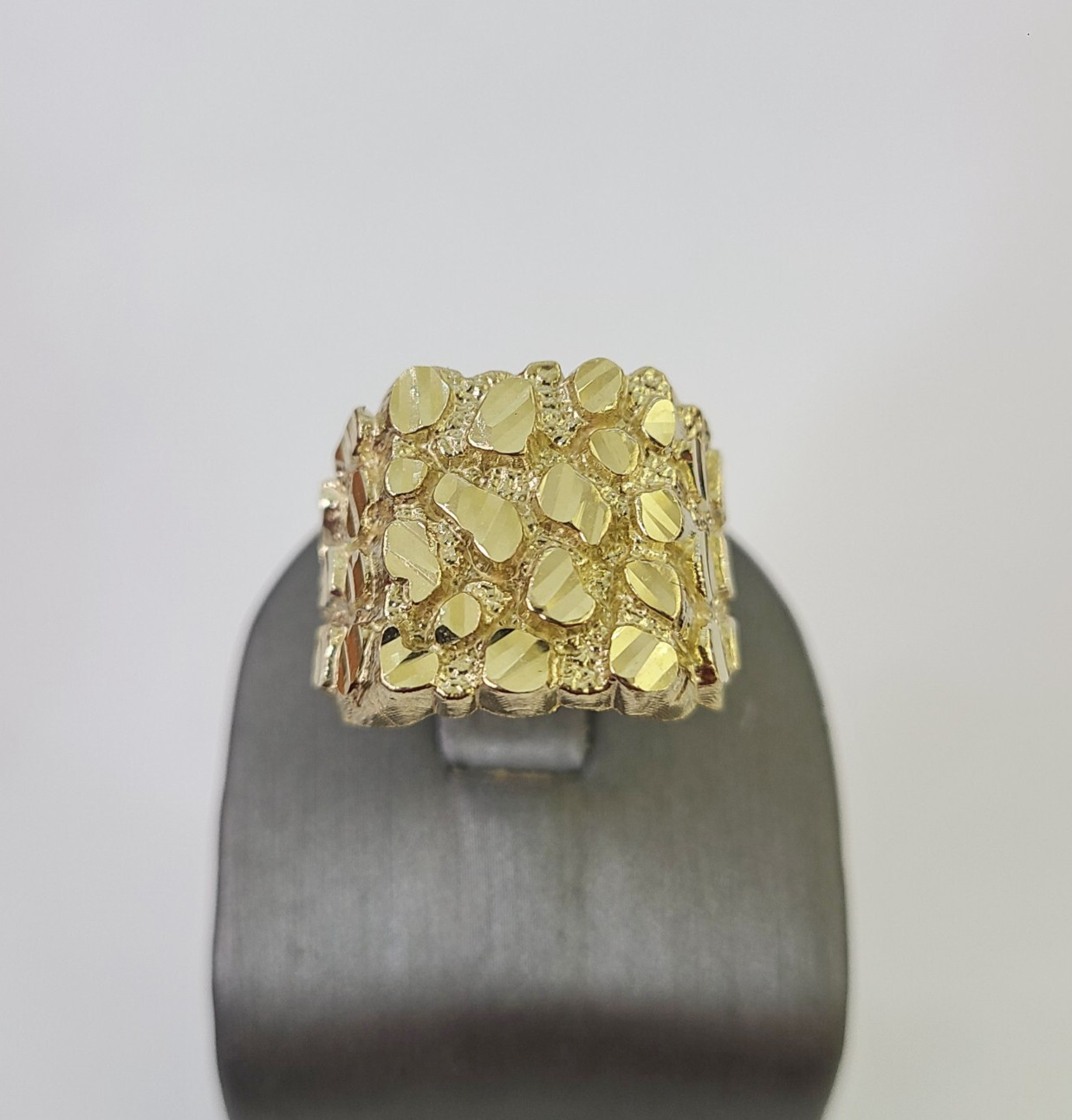 Real 10k Gold Nugget Ring Yellow Gold Men’s Casual / pinky Ring Genuine 10kt