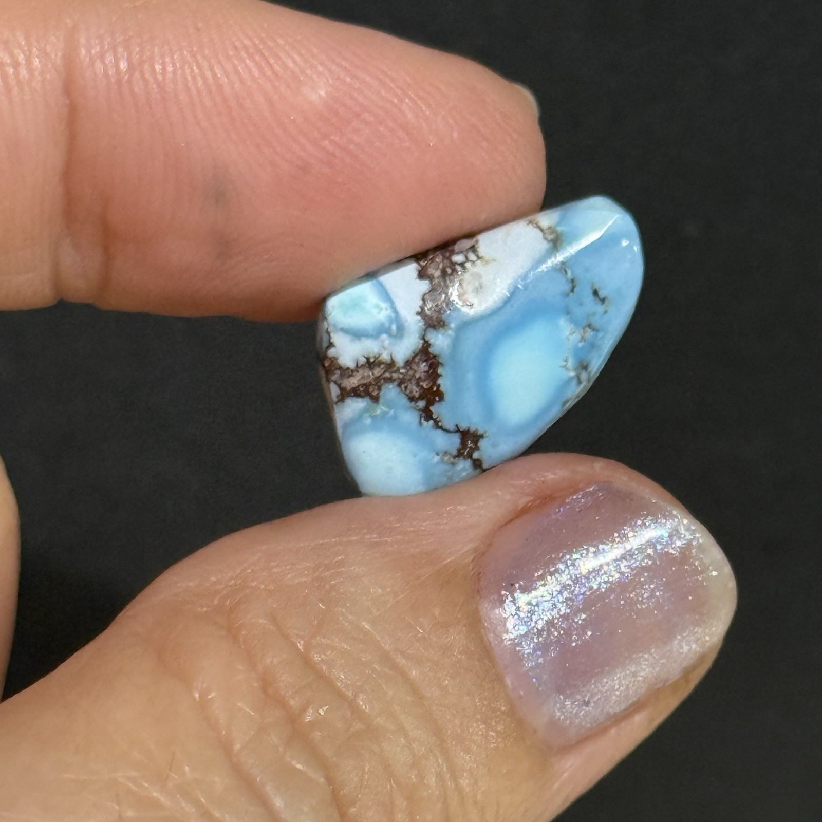 7ct 19x12x4.3mm Beautiful Golden Hill Lavender Turquoise Cabochon Gem