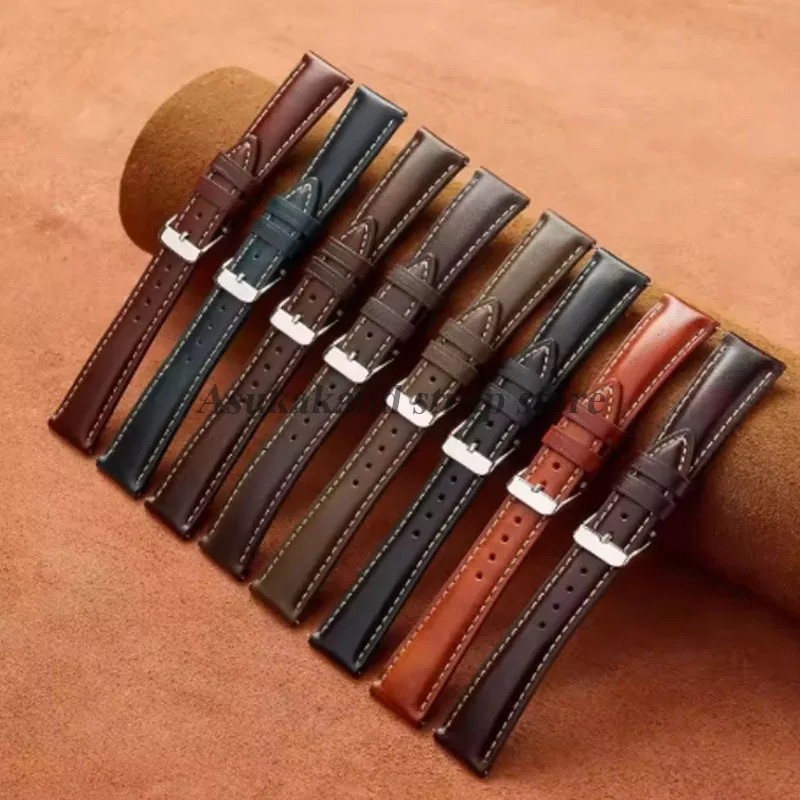 18mm 19mm 20mm 21mm 22mm Men’s Genuine Leather Watch Strap Band Quick Release