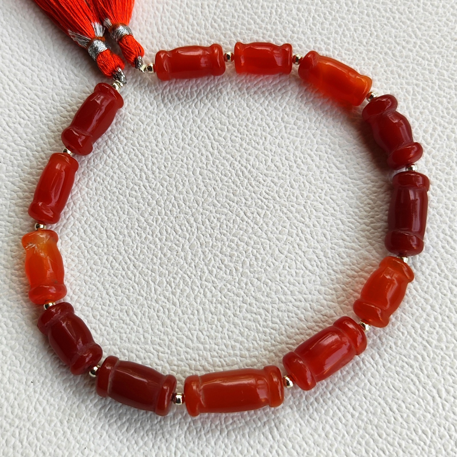 Natural Carnelian Carved Nugget Beads 14-16mm 9″ Strand Orange Gemstone Beads