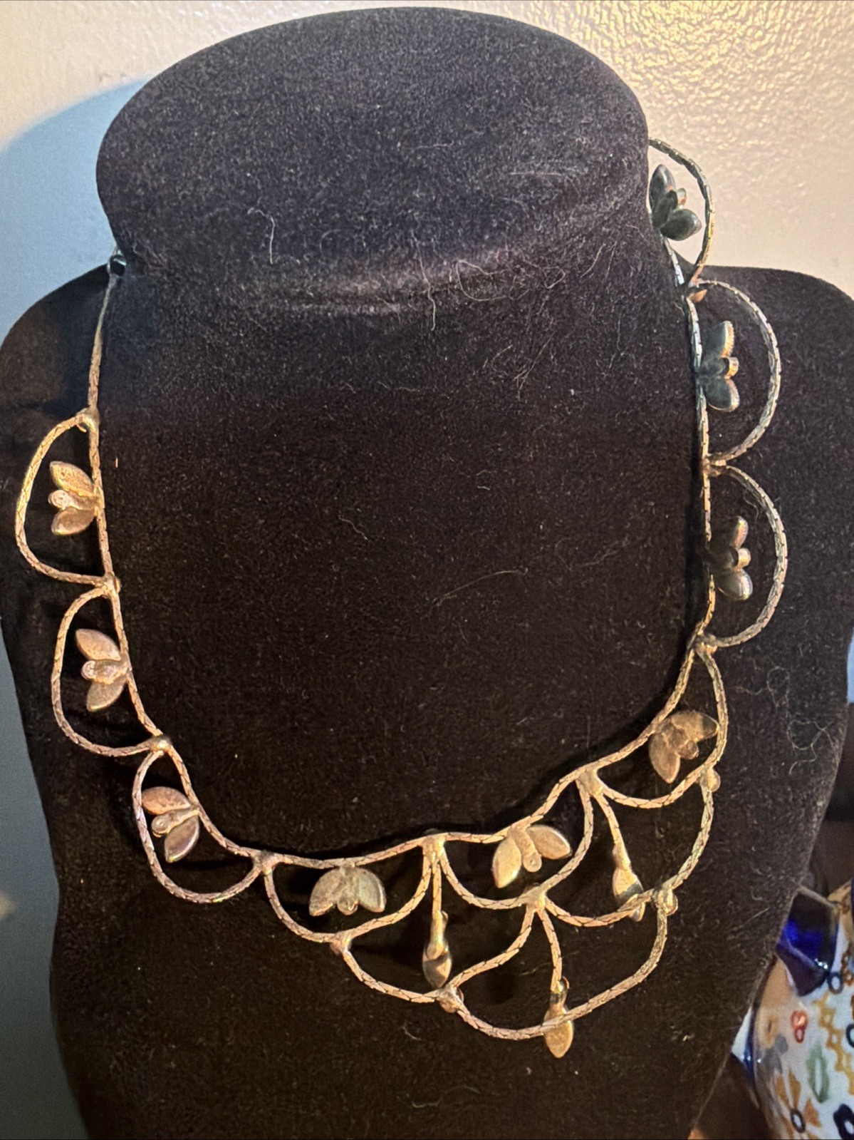 ANTIQUE EDWARDIAN MOONSTONE NECKLACE 18kgp CHAIN Hook CLASP 16” RARE Estate Find