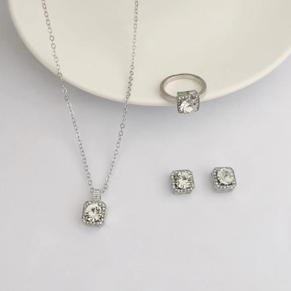 Contemporary Women’s 3pcs Jewelry Set Necklace Ring and Earrings Design