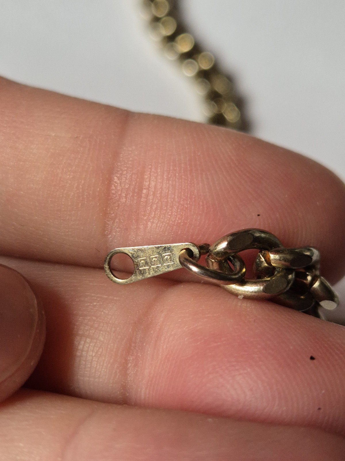 Vintage 80s Gold Tone Pocket Watch Chain Signed 777