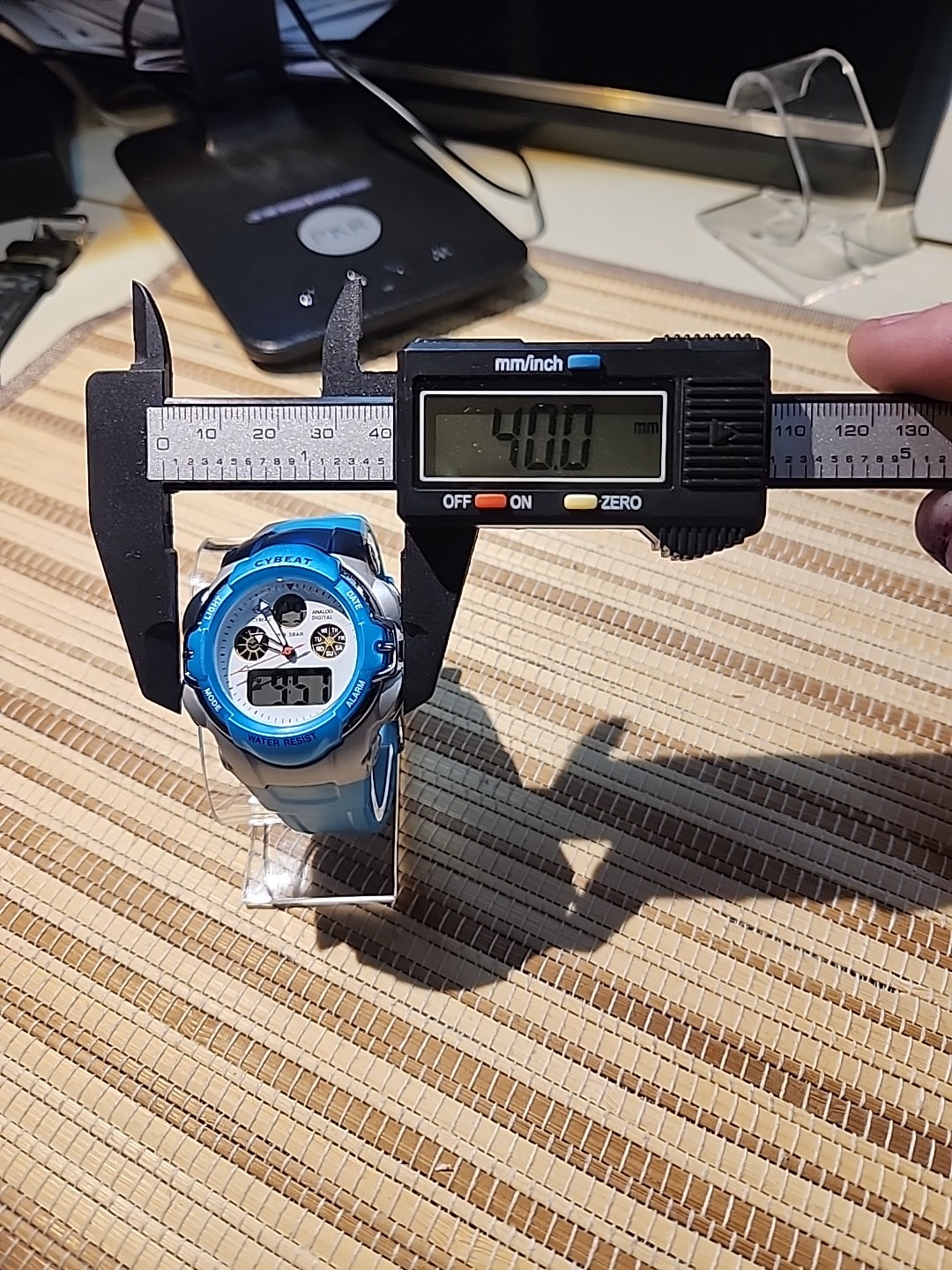 Vintage Cybeat 3 Bar Silver/blue Tone Digital Watch Jaxis Light 3 Dials