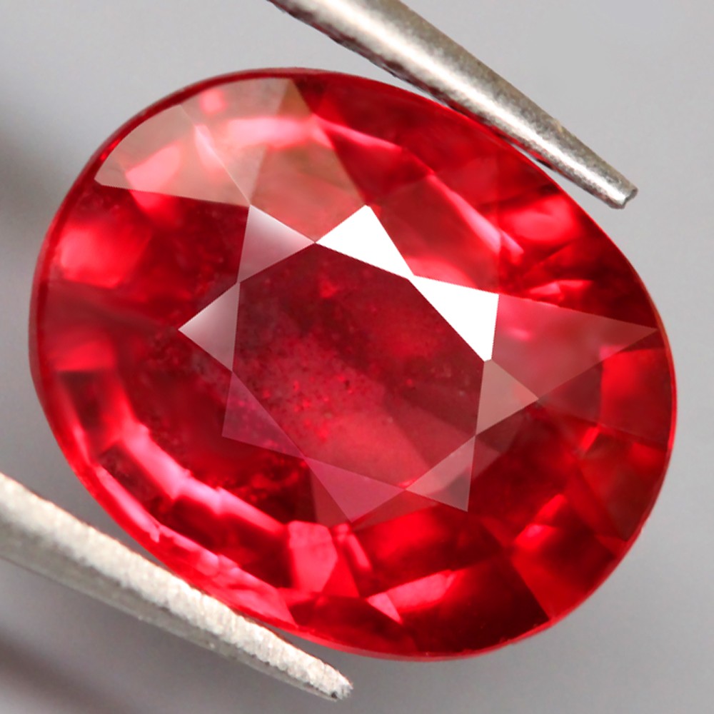2.52Ct. Natural Red Sapphire Oval Normal Heated Songea Tanzania Gemstone Rare!