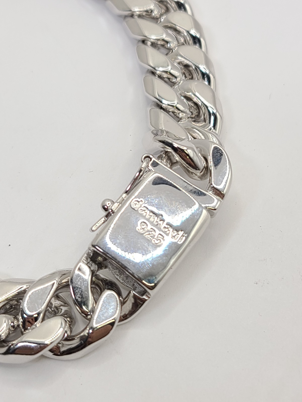 Dankadi 925 Sterling Silver Solid Miami Cuban Link Chain Bracelet 12MM 9.5in.