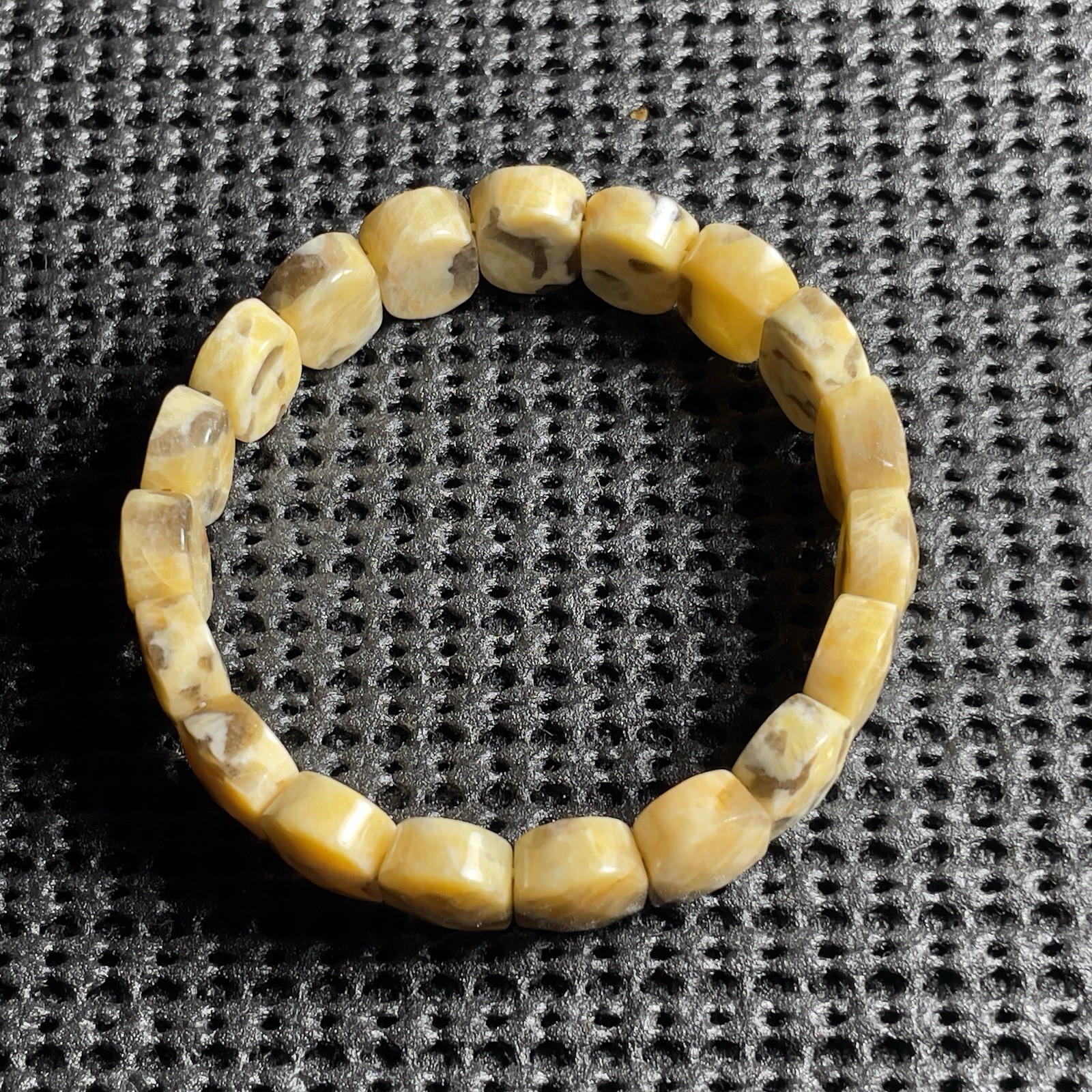 14.5mm Microcline Bangle Stretchy Bracelet Women Jewelry Birthday Gift US Stock