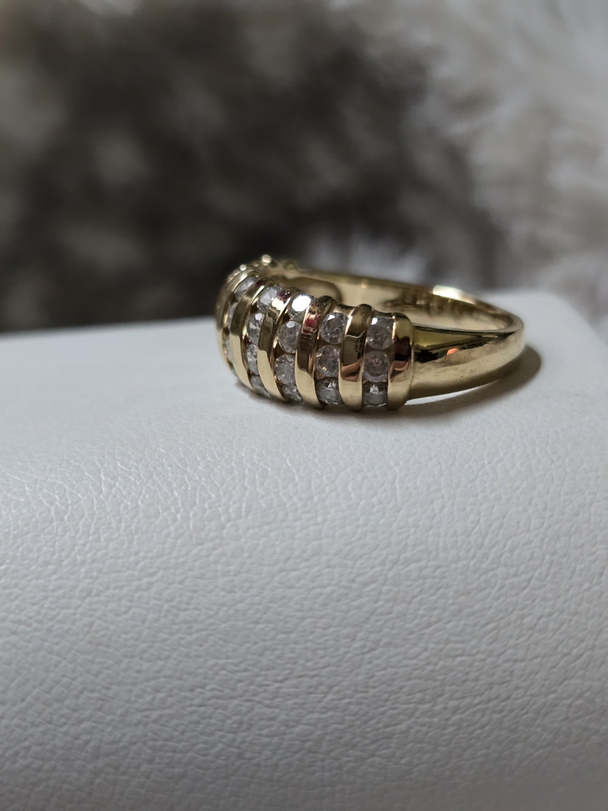 Ross Simons 18k Yellow gold Sterling silver channel Wedding Band Ring