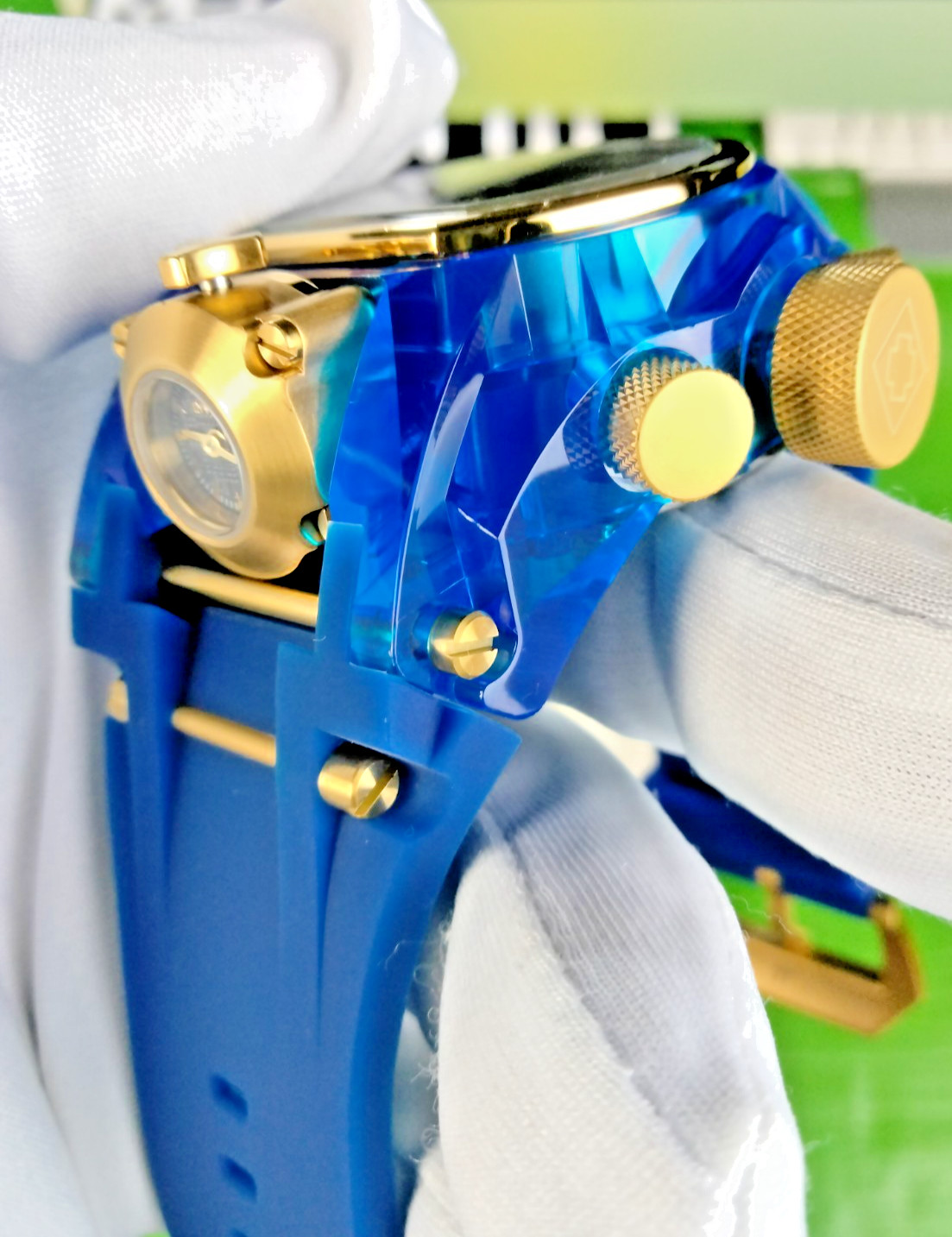 Invicta Bolt Zeus Magnum 46476 52mm Blue Gold Chronograph Watch